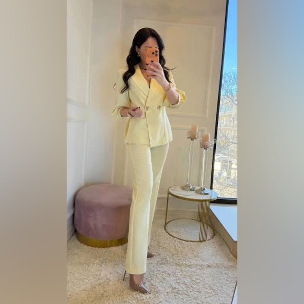 ZARA TEXTURED STRAIGHT LEG PANTS